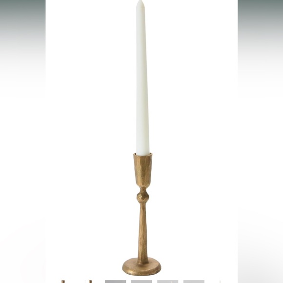 Creative Co-Op Hand-Forged Metal Taper, Antique Brass Finish Candle Holder - Picture 6 of 12